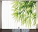 ABAKUHAUS, BAMBOO PRINT. Zasłony, Bambusowa ilustracja liść do dobrego samopoczucia zdrowie świeża czystość spokojna sztuka, Zielony biały, 280cm x 260cm
