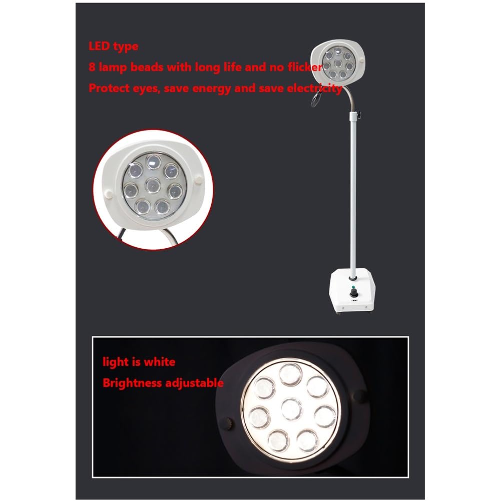 Lámpara de luz de Examen médico quirúrgico móvil lámpara de Examen LED de 20W Regulable de pie para ginecología, Pacientes ambulatorios, estomatología, ent