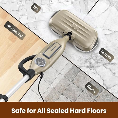 Image of DEVOAC VM6 Scrubbing Steam Mop with Rotating Mop Pads, 10 in 1 Steam Mop, Lightweight Spin Mop & 3 Steam Modes for Hard Floor Laminate Marble Floors (Auster)