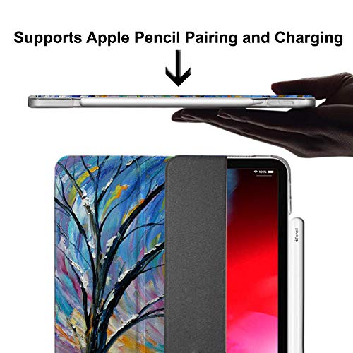 Image of DuraSafe Cases iPad PRO 11 Inch 1st [ PRO 11 2018 1 Gen ] A1980 A1934 A2013 A1979 MTXN2HN /A MTXP2HN /A MTXR2HN /A Trifold Printed Hard Smart PC Transparent Back Cover - Color Emblem