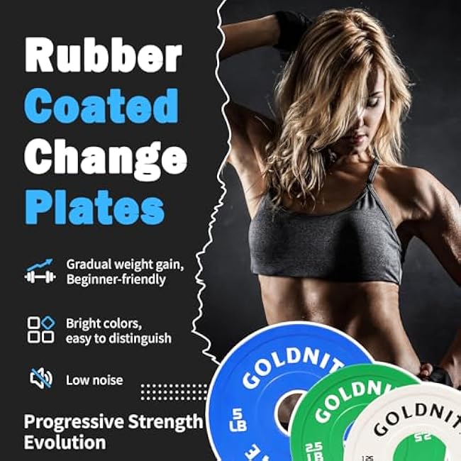 Change Plates Set 1.25LB 2.5LB 5LB Set Fractional Weight Plate Olympic Bumper Plates for Cross Training Steel Insert Strength Training Weight Plates