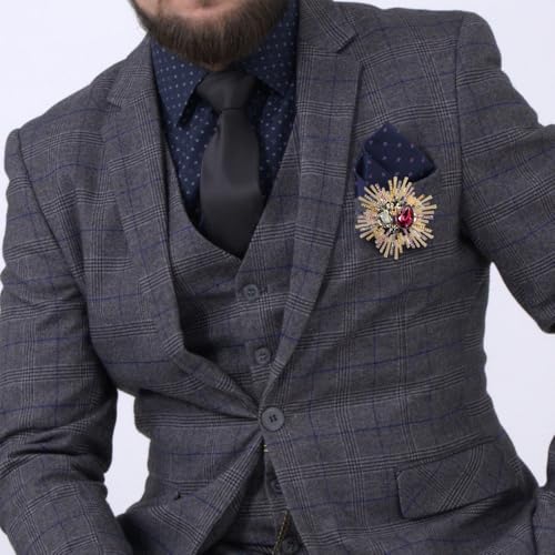 Image of Rhinestone Snowflake Brooch Pin for Women Sparkly Flower Corsage Lapel Pin Vintage Floral Suit Jacket Brooch Pin Jewelry for Women Men Birthday Gifts