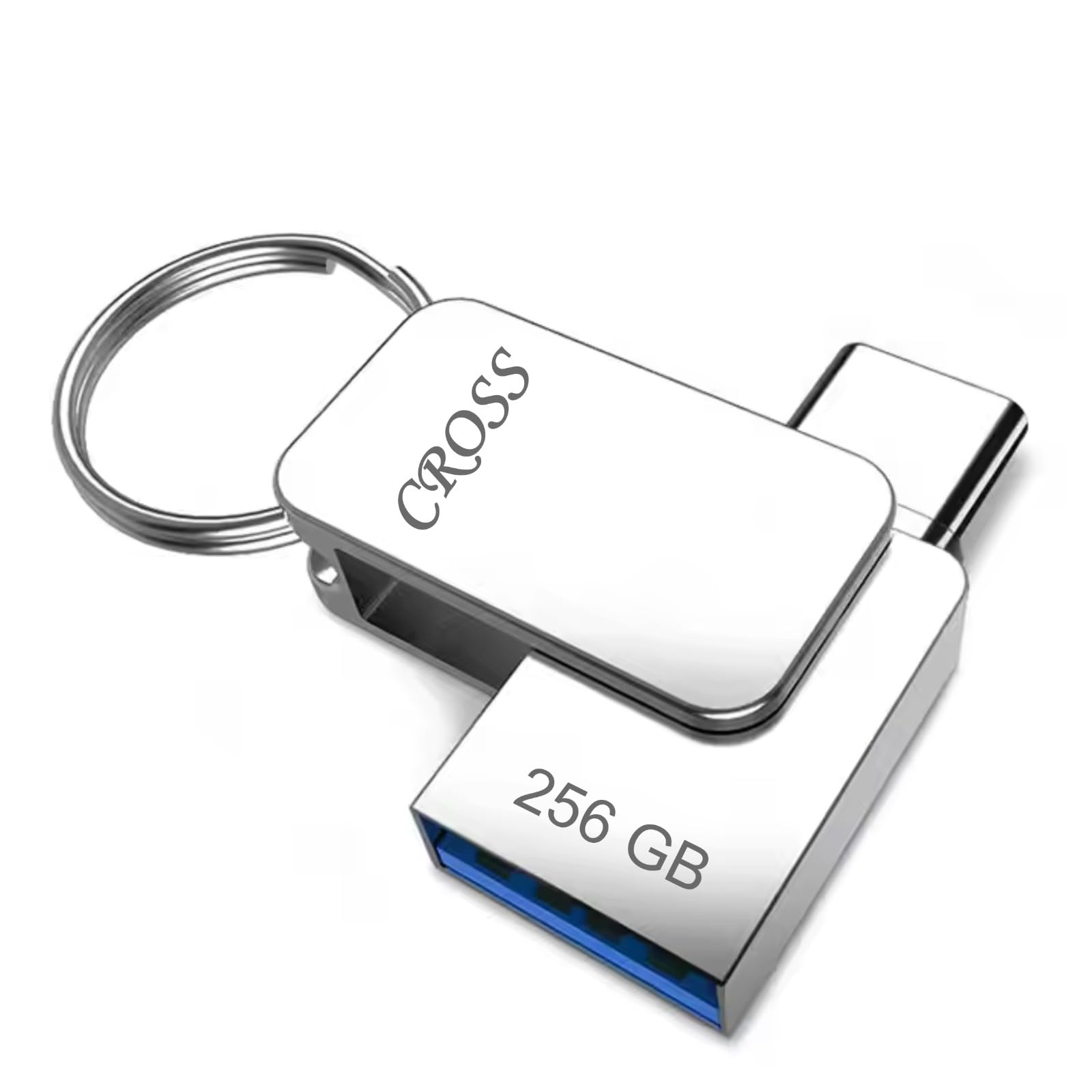 CROSS® Type-C OTG 256 GB PENDRIVE/Premium Metal Body with USB 3.0 Technology | 180 Mbps HIGH Speed Data Transfer | Compatible with Smartphones, LAPTOPS, TV'S, Gaming Console Silver-picture-19