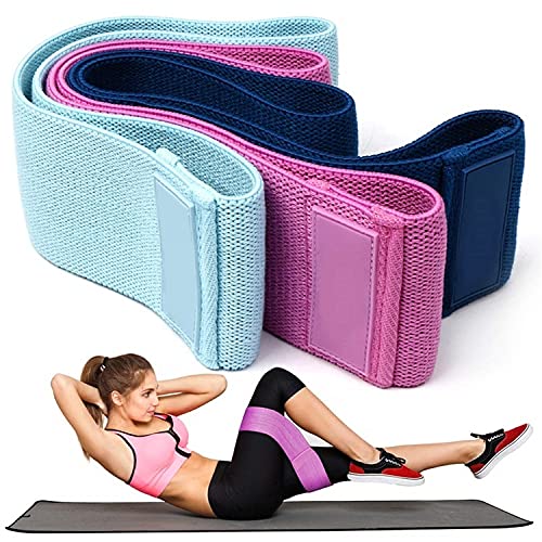 MACH FIT resistance bands set accessories WITH EXERCISE INSTRUCTIONS & CARE BOOKLET for women/men - Glutes (Booty), Hips, Legs etc. 3 weights Easy, Medium, Hard