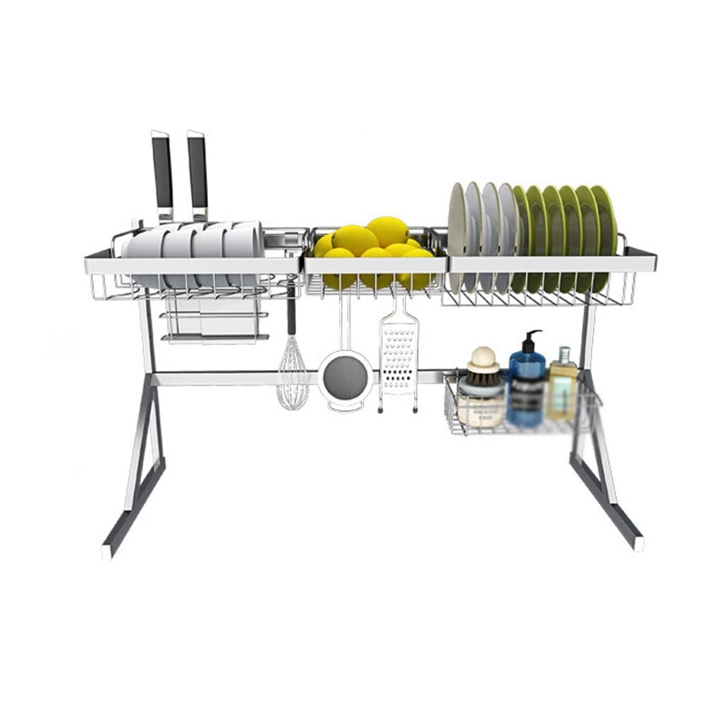 Escurridor de Fregadero,Escurridor de Platos,Escurridor deCocina de Acero Inoxidable,Escurridor de Utensilios deCoc