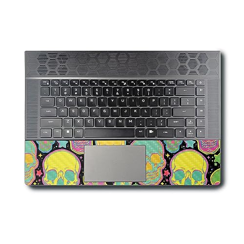 Image of MightySkins Carbon Fiber Skin Compatible with Alienware X16 R1 (2023) Full Wrap Kit - Candy Skulls | Protective, Durable Textured Carbon Fiber Finish | Easy to Apply & Change Styles | Made in The USA