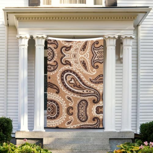 Drapeau rétro marron en polyester durable et oeillets robustes - 8