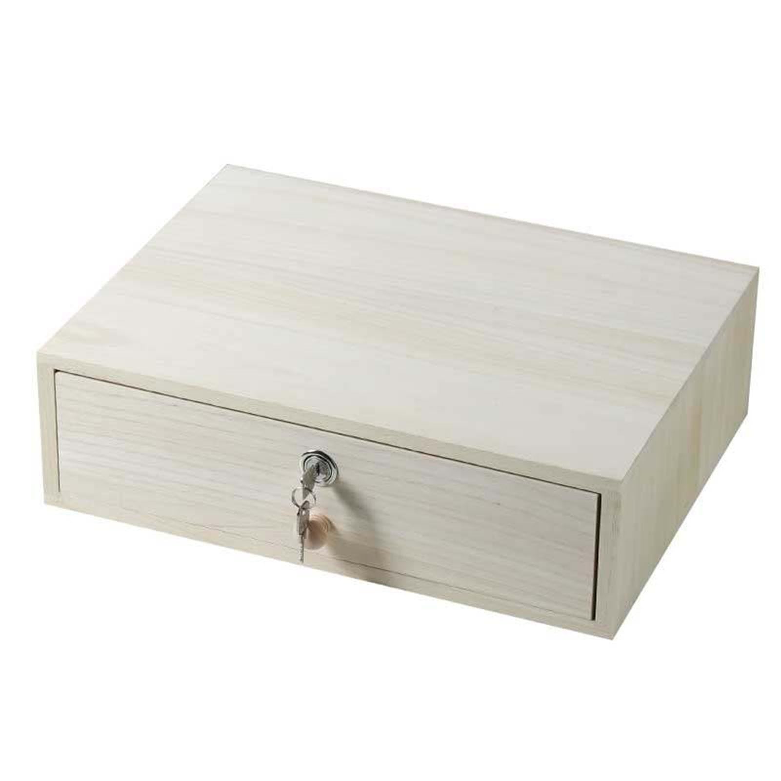 GUODDM Lockable Drawer File Cabinet - Desk Storage Box Full Lock, Solid Wood Flat Organizer, Single Layer Organization, Document Holder Suitable For A4 Documents Office(A)