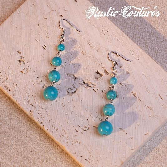 Image of Montana West Turquoise Necklace & Dangle Earring Jewelry Set for Women