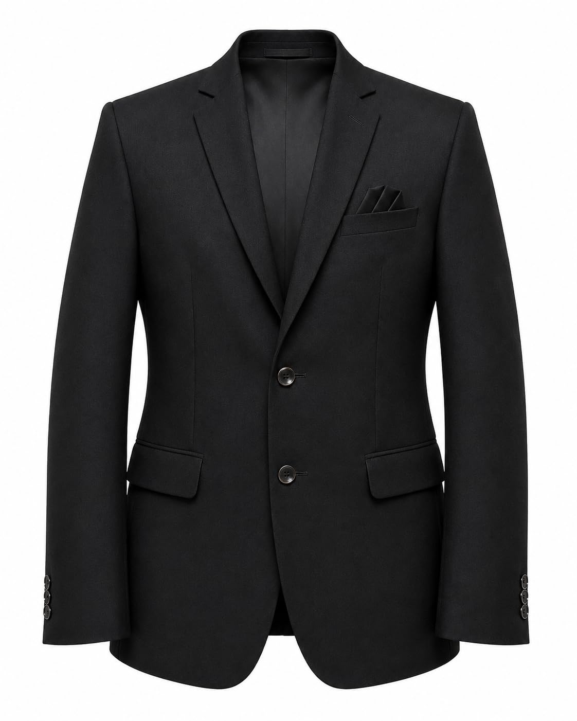 Men's Black Slim Fit Two-Button Formal Blazer Suit-picture-19