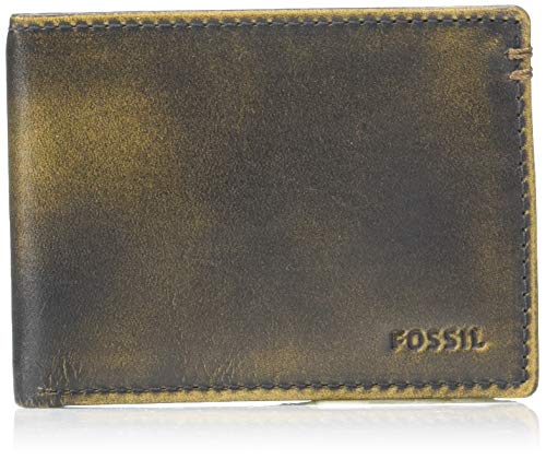 Fossil Men's Wade Leather Bifold Wallet, Black