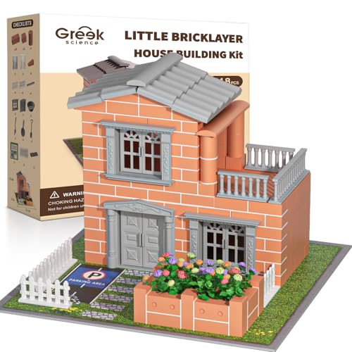 Mini House Building Kit for Kids Age 8+ - Block Building Toys with Real Mini Bricks, STEM Creative Gifts for Boys Girls- DIY Tiny House Construction...