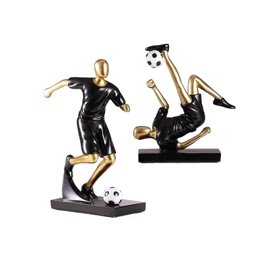 DFHS46JK Table Decorations 2-pack Creative Resin Figure Football Ornaments Office Desktop Living Room Home Decorations Art Statue