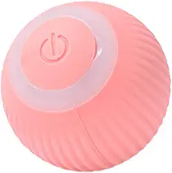 Littryee Brinquedo Inteligente Interativo Para Gatos - Elétrico, Rolagem Automática, Recarregável 360 Graus, Quicando, Engraçado - Rosa