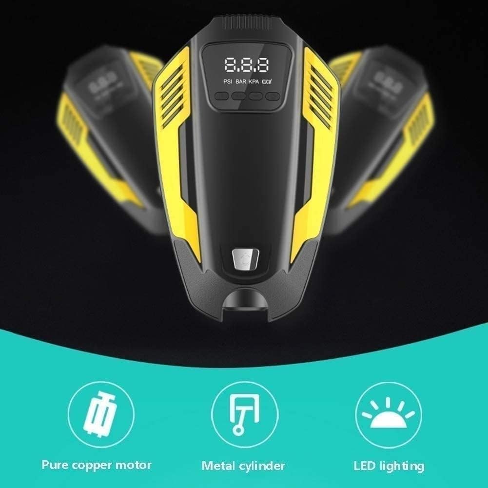 Inflador de neumáticos, compresor de aire portátil, bomba de aire de 12 V CC for neumáticos de coche con manómetro digital y luz LED de emergencia, bomba de neumáticos for coche, bicicleta, motociclet