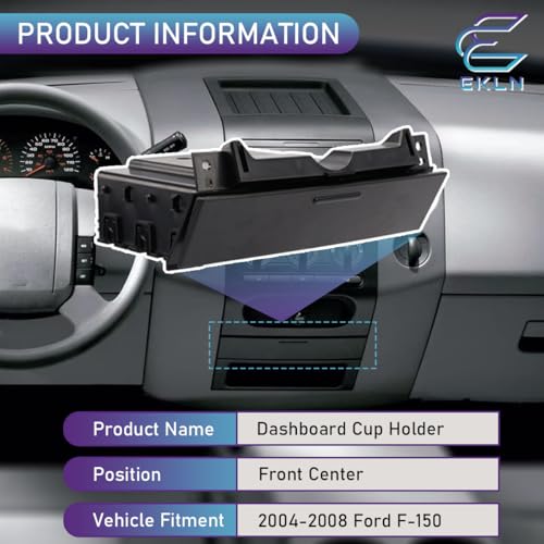 Inserto Porta Vaso para Ford F-150 2004-2008 Negro miniatura 2