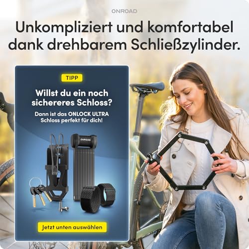 ONROAD Faltschloss Fahrrad Onlock Pro 85cm diebstahlsicher – Fahrradschloss hohe Sicherheit… – Ansicht 6
