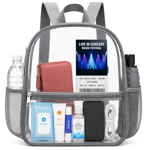 Image of Oraben Clear Backpack for Stadium Events Clear Bag Small Stadium Backpack Waterproof 12x6x12 for Women Men Adult Concert Sports