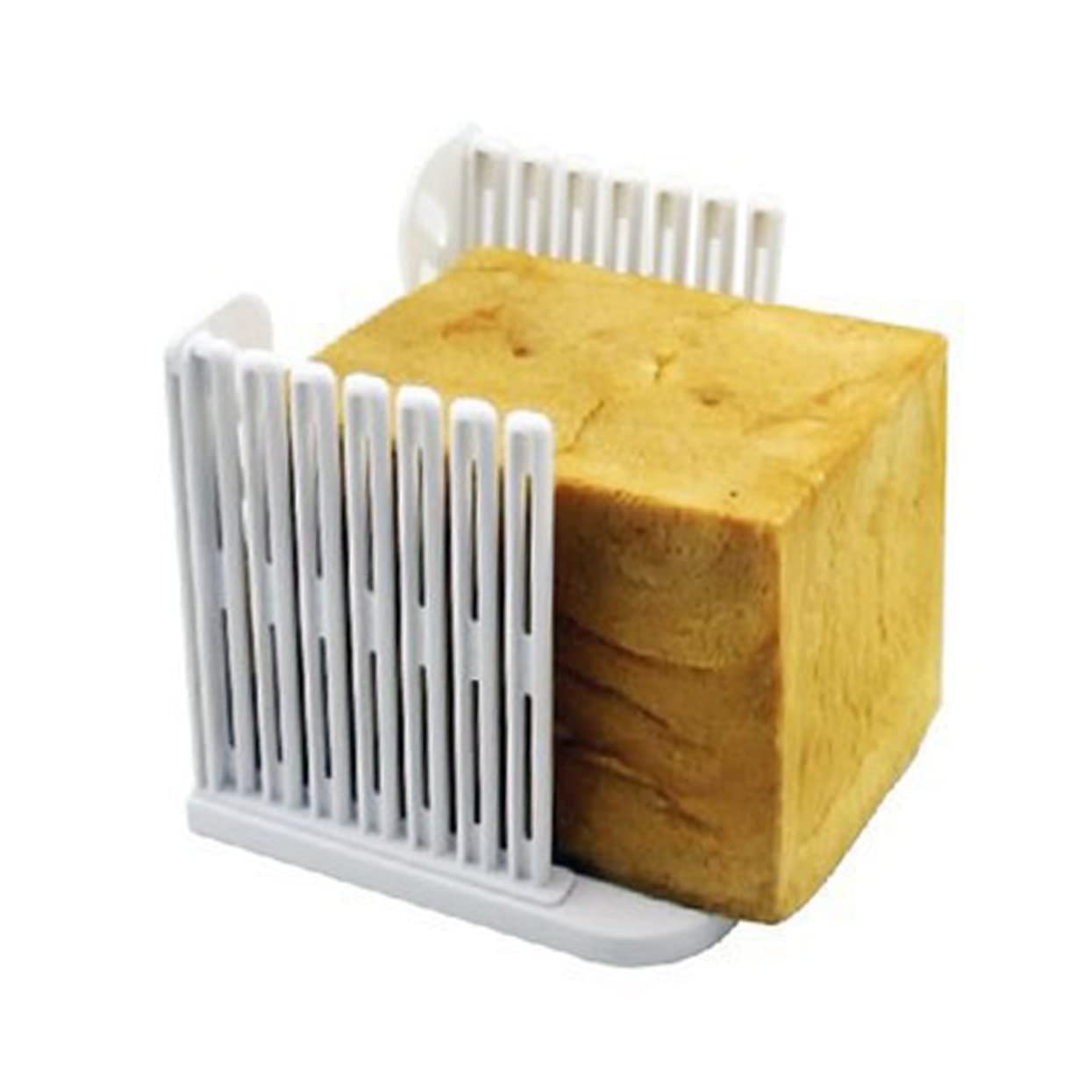 FELTECHELECTR Foldable Plastic Toast Slicer Versatile Loaf and Sandwich Cutter for Home Use Easy Storage Design for Even Slicing of Bread Bagels and More