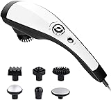 6 Interchangeable Nodes Massager, NURSAL Handheld Deep Percussion Massager with Heat, Variable Speed Adjustment and Anti Slip Design