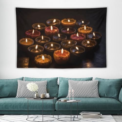 Tapisserie murale pour chambre salon déco bougie vintage WSOIHFEC tenture grand format