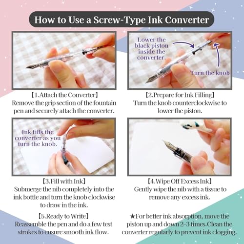 Image of Fountain Pen Set CON-40 Converter & Kakuno Fine Nib with Black Ink Cartridge & Sticky Notes - Refillable Ink System, For Beginners, Calligraphy (Green FKA-1SR-KBOG-F)