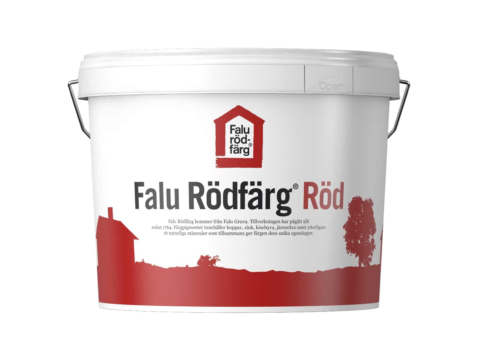 Falu Rödfärg - Falunrot/Schwedenrot - die echte rote Schlammfarbe, 10 Liter, Traditionelle Schwedische Holzfarbe, für Sägeraues Holz