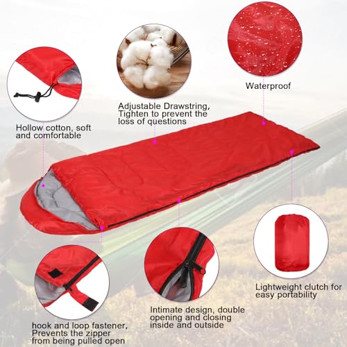 Macarrie 4 Pcs 0 Degree Camping Sleeping Bags Bulk for Adults 4 Season Warm Cold Weather Sleeping Bags with Compression Sack Lightweight Portable Waterproof for Backpacking Hiking Outdoor - Image 4