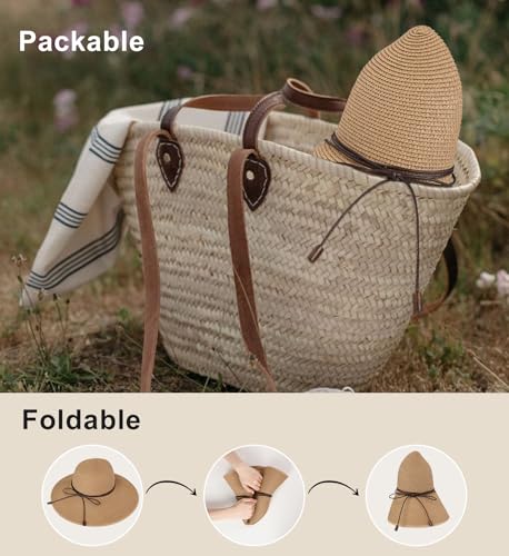 Sombrero de paja Surblue para mujer con correa miniatura 3
