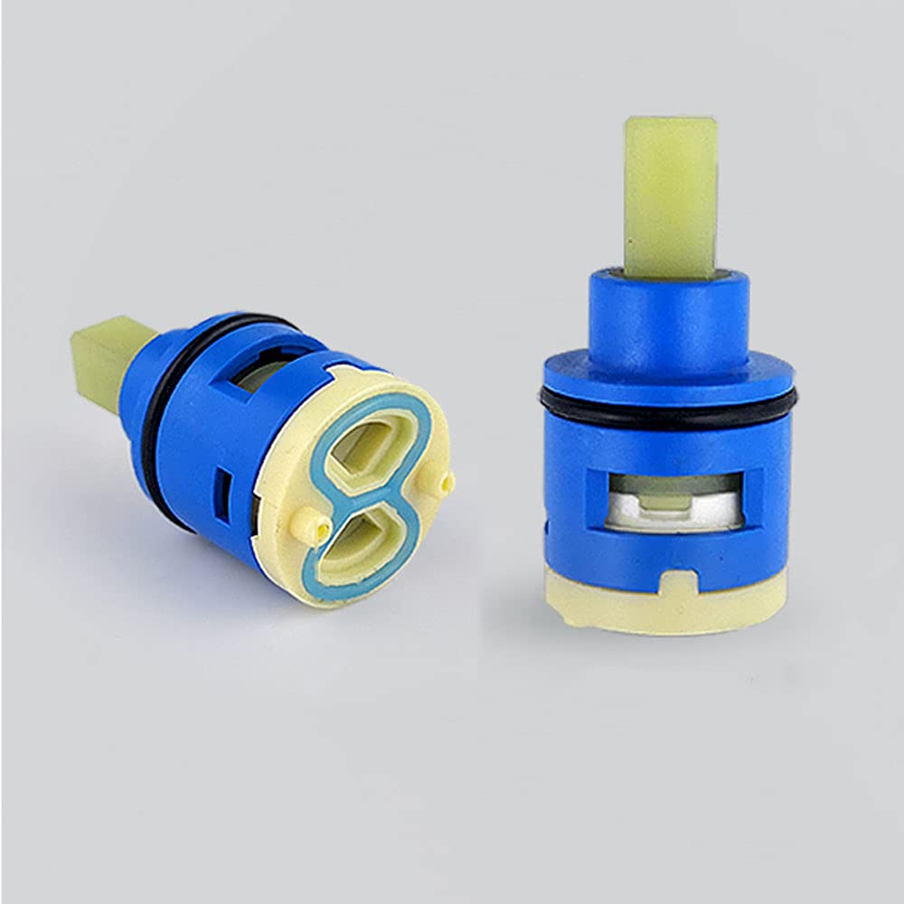 25mm Ceramic Tap Cartridge Ceramic Disc Plastic Bath Basin Shower, Ceramic Cartridge Faucet Replacement Water Faucet Valve Mixer Tap for Single Lever