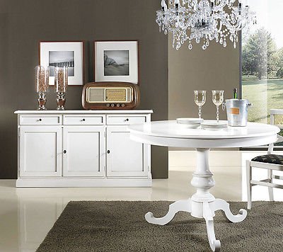 CREDENZA COUNTRY PROVENZALE LACCATA BIANCA - LEGNO MASSELLO VENETO