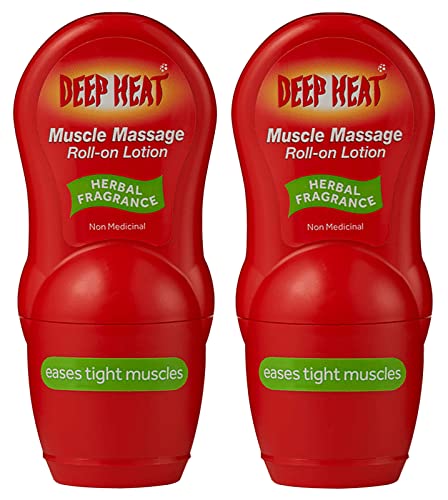 2 x Deep Heat Muscle Massage Roll-on Lotion (Herbal Fragrance)