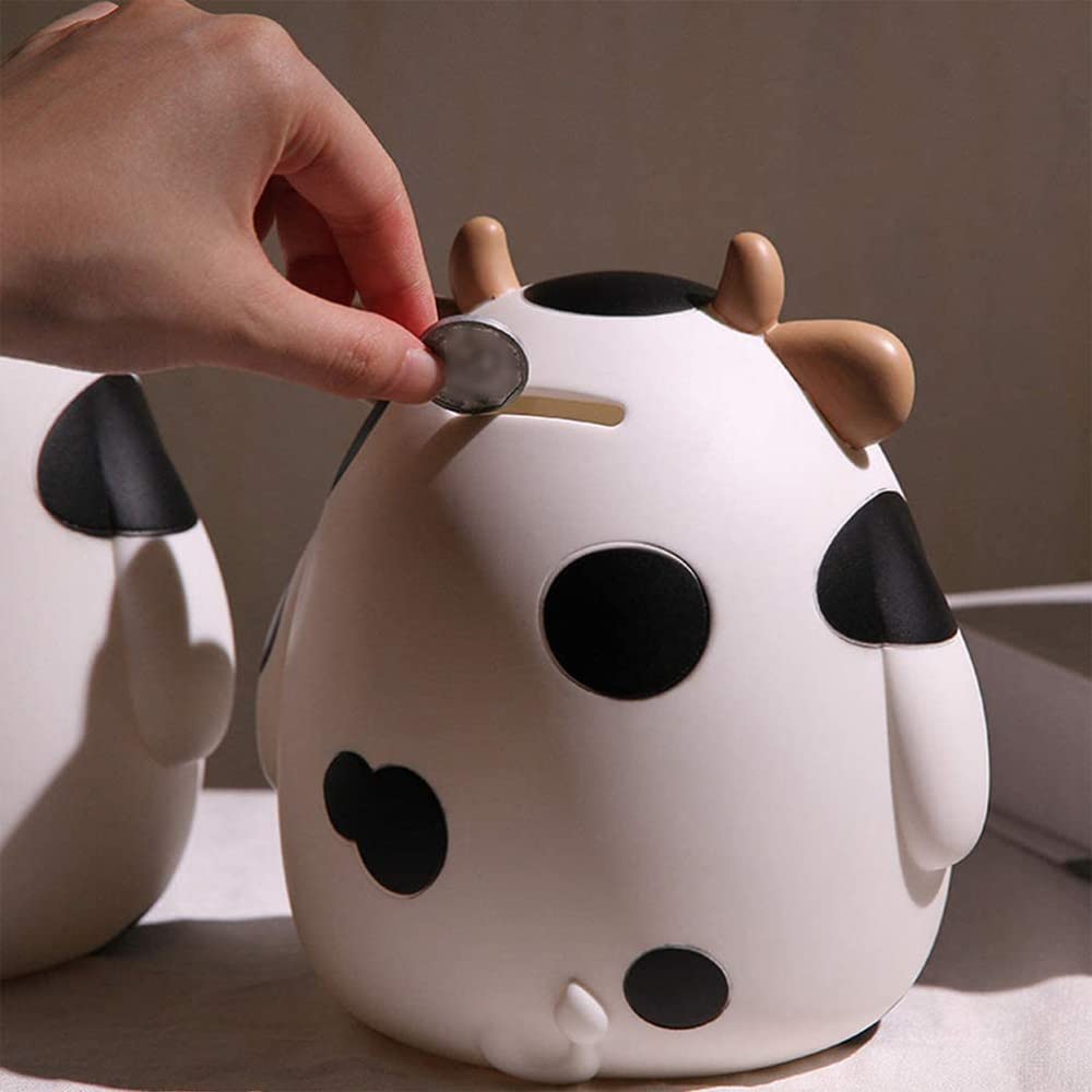 Animale Salvadanaio, Forma Maialino, Mucca, Risparmio, Monete, Bambini, Adulti, Decorazione Desktop, Camera da Letto