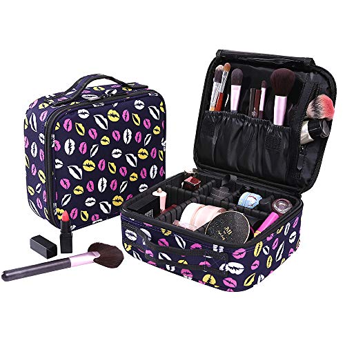 Neceser Mujer Maquillaje de Violeta Caja de Maquillaje Organizador A Brochas de Maquillaje Estuches Portatil Cosmeticos Bolsa Neceser De Viaje(Violeta)