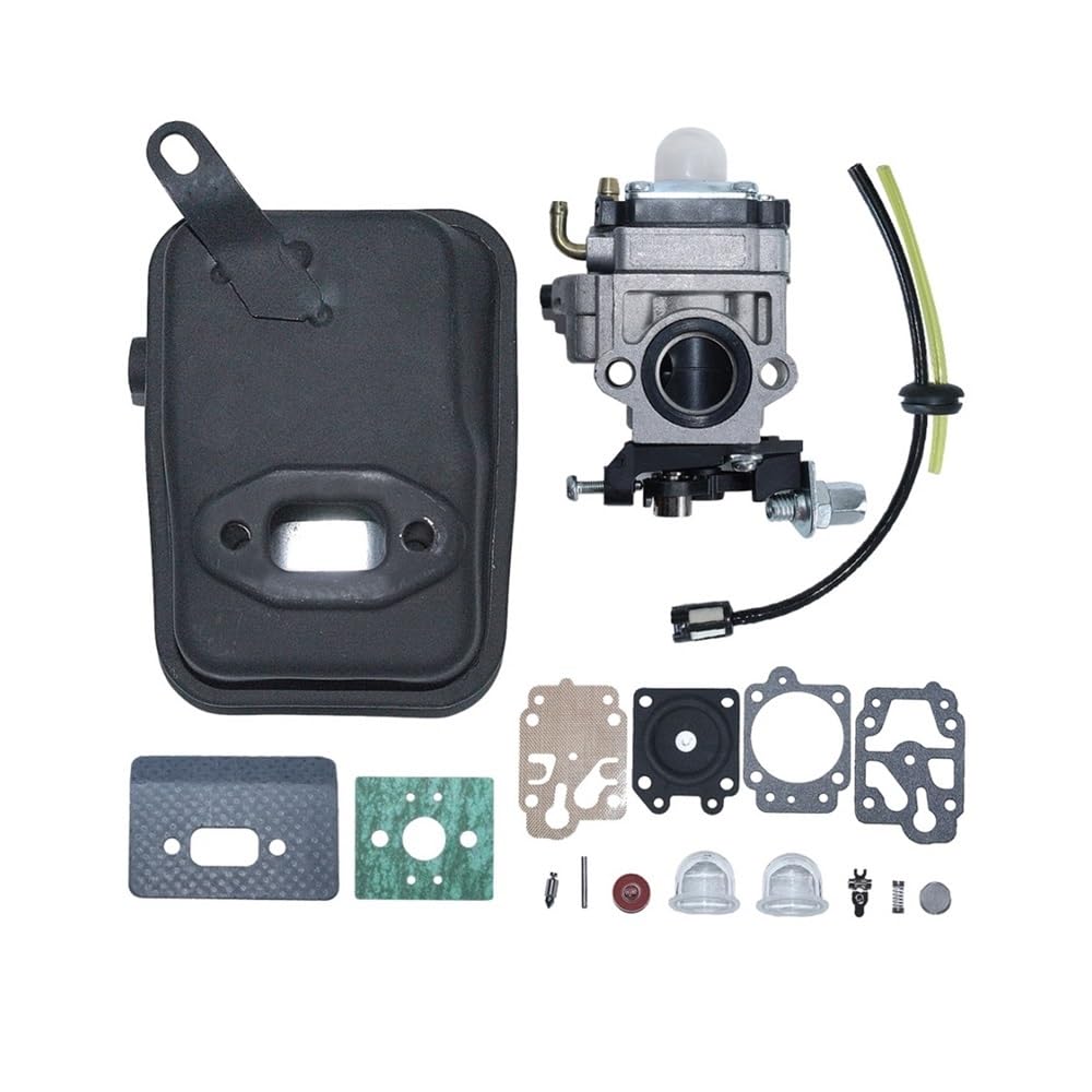 Kit de reparación de silenciador de escape de carburador compatible con cortadora de césped de 40-5 cc y 43 cc. Junta de carburador.
