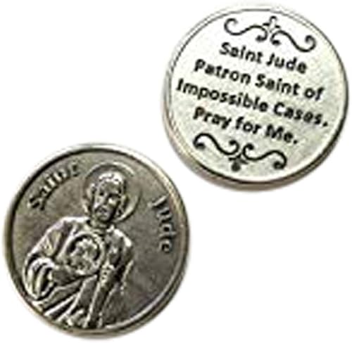 Saint St Jude bolsillo Token Moneda con la oración Protección Proteger Encanto Medalla religiosa católica regalo 118"