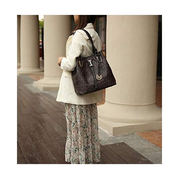 MKF-Collection-Shoulder-Bag-for-Women-PU-Leather-Pocketbook-Top-Handle-Crossbody-Purse-Tote-Satchel-Handbag MKF Collection Shoulder Bag for Women, PU Leather Pocketbook Top-Handle Crossbody Purse Tote Satchel Handbag Chocolate