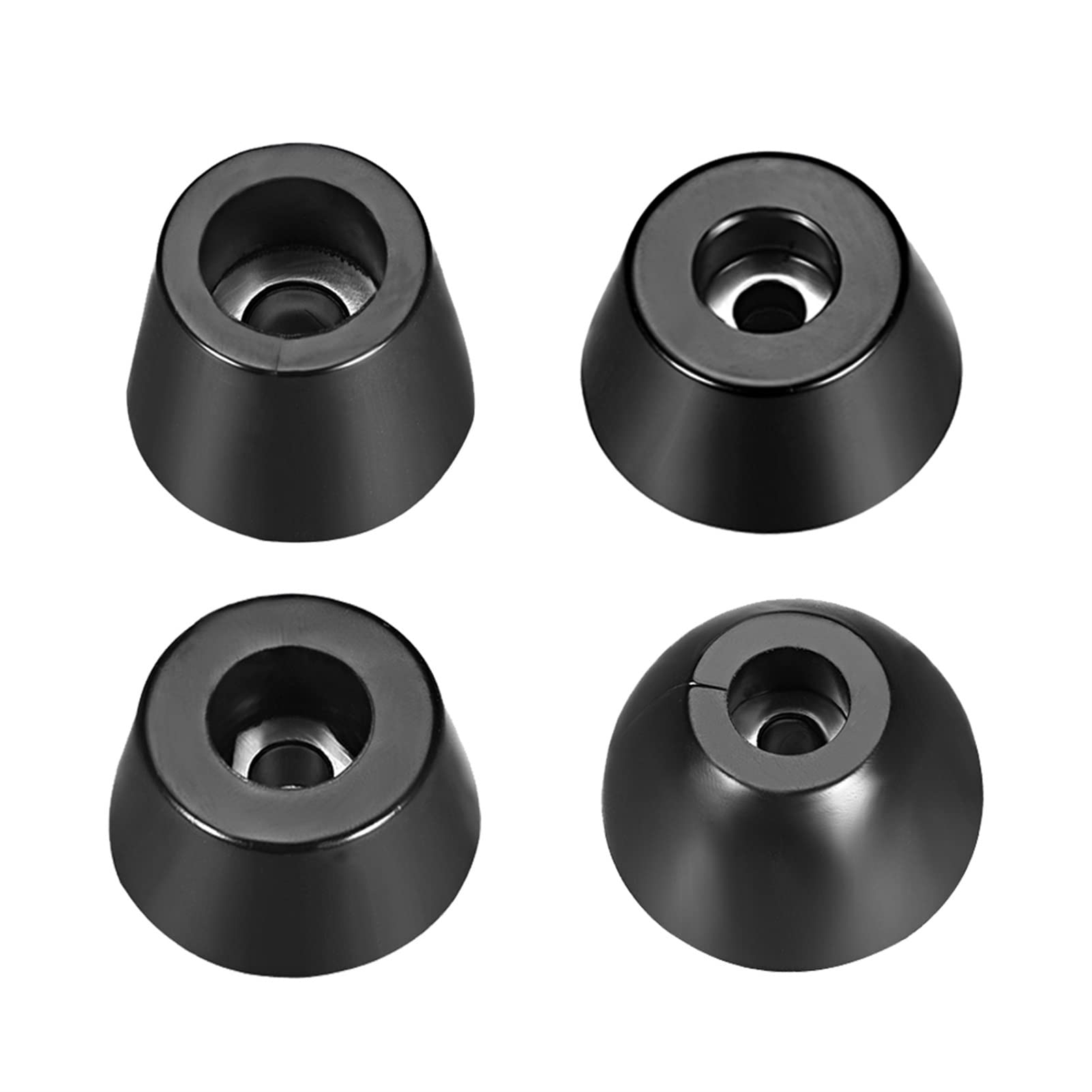 Rubber Studs Shock Isolator, Stud Bushing Black Feet Bumpers Pads with Metal Washer for Furniture Instruments, Display Shelf, Guitar Bass Amplifier Dowel(15x12x12mm 30pcs)