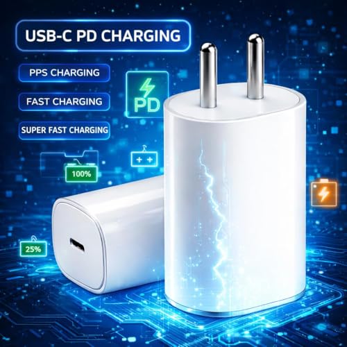 Image of 45W PPS Fast Charger for Nothing Phone 4a /3a /3a Pro /2a /2a Plus /2 /1 & CMF Phone 1 | PD 3.0 USB C Type-C Rapid Charging Adapter|White|BIS Certified