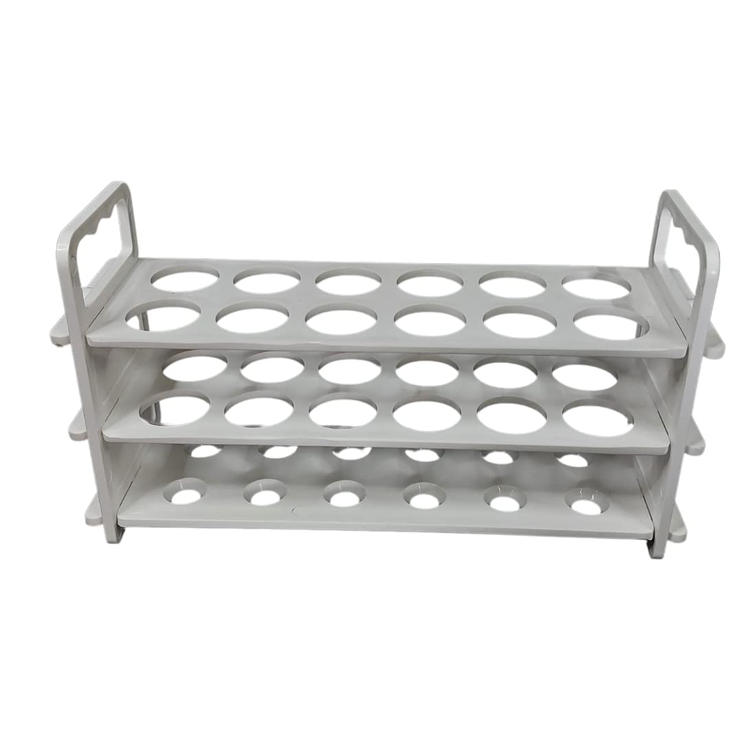 polypropylene Test tube stand 3 TIER: 25 mm X 12 Holes (Pack of 2) for chem. Lab-image-2