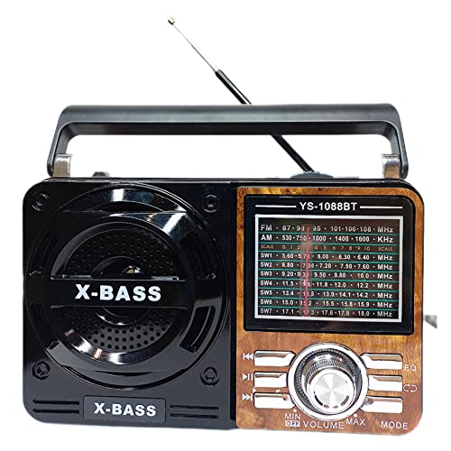 CAIXA SOM PORTATIL RETRO RADIO AM-FM LELONG LE-616 (Madeira