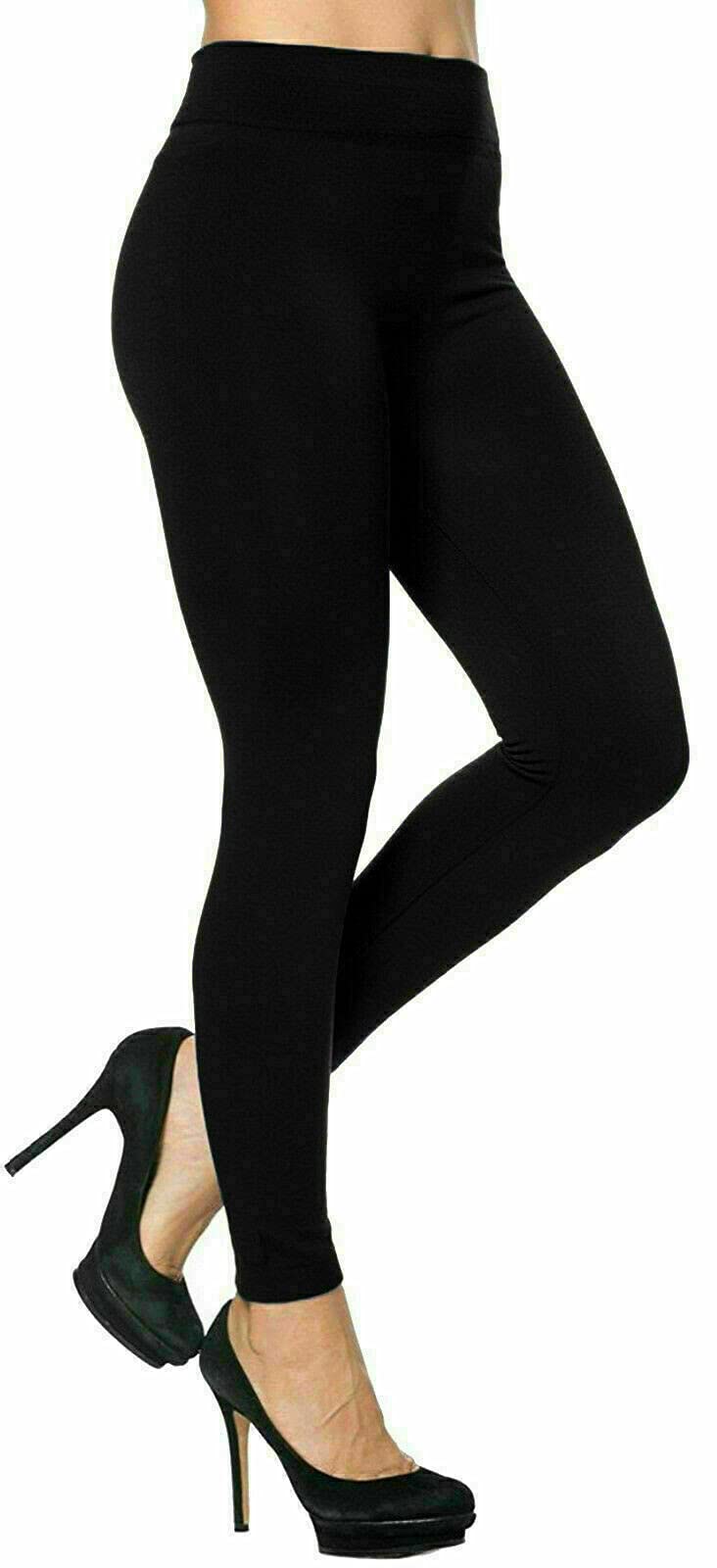 Ladies Thick Winter Thermal Leggings Fleece Lined Warm High Waist