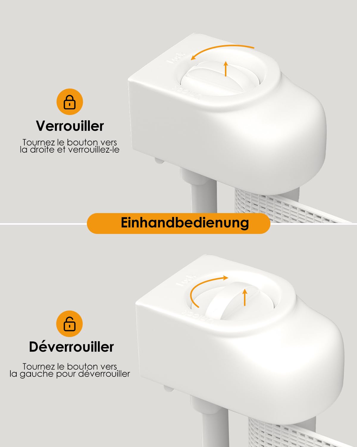 derimkcoa Barrière de Sécurité Enfant 0-140cm, Extensible et Rétractable, pour Bébé/Chien, Escaliers, Couloirs, Intérieur et Extérieur (Blanc)