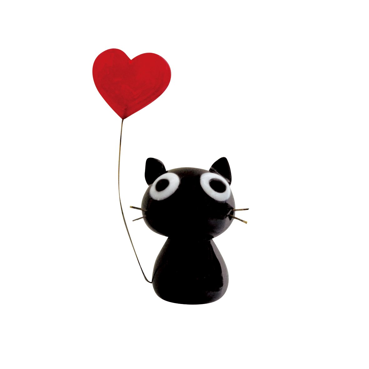 ねこ♡ページ Amazon.co.jp: かわいい 猫 手作り ガラス細工 ハート黒ねこ