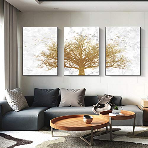 Art mural d'exception avec l'impression sur toile de prestige arbres d'or
