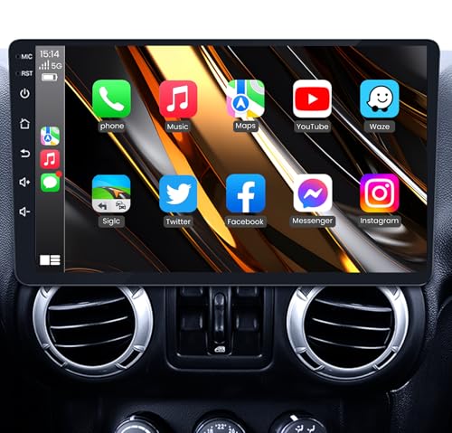Fortdows 10.1 Car Radio for Jeep Wrangler JK 2007-2017 & Dodge Ram 1500/2500 2009-2012 Android 13 Touch Screen Stereo 2GB+64GB Wireless CarPlay & Android Auto Bluetooth GPS