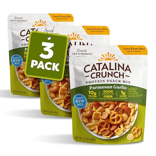 Image of Catalina Crunch Protein Snack Mix, Parmesan Garlic, 5.25 oz Bag (Pack of 3)