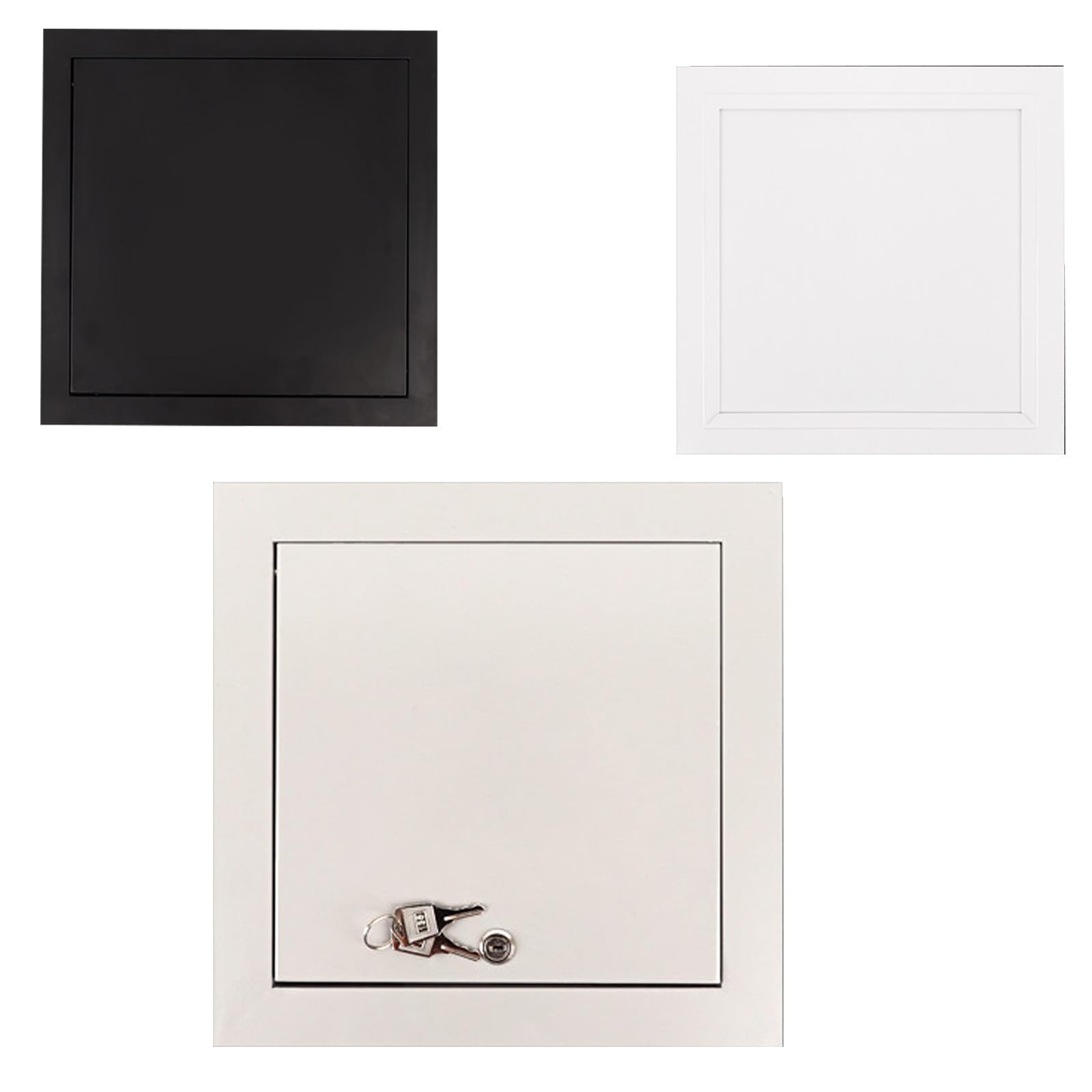 Metal Inspection Hatch，Access Panel for Drywall，Wall Hole Cover，with Latch Lock，Lockable，for Plumbing, Electrical, HVAC Access Doors(Black,25x35cm)