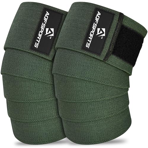 AQF Rodilleras Vendajes para Levantamiento de Pesas - Aprobadas por IPL y USPA Soporte de Rodilla para Gimnasio - Correas de Soporte Elásticas Resistentes de 78 pulgadas Protección para Powerlifting