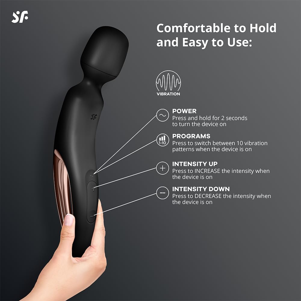 Satisfyer Wand-erland massaggiatore | dildo e vibratore per donne in un unico | Sex toy con 50 combinazioni | Stimolatore per un'esperienza di tutto il corpo | Impermeabile (IPX7) e silicone di alta